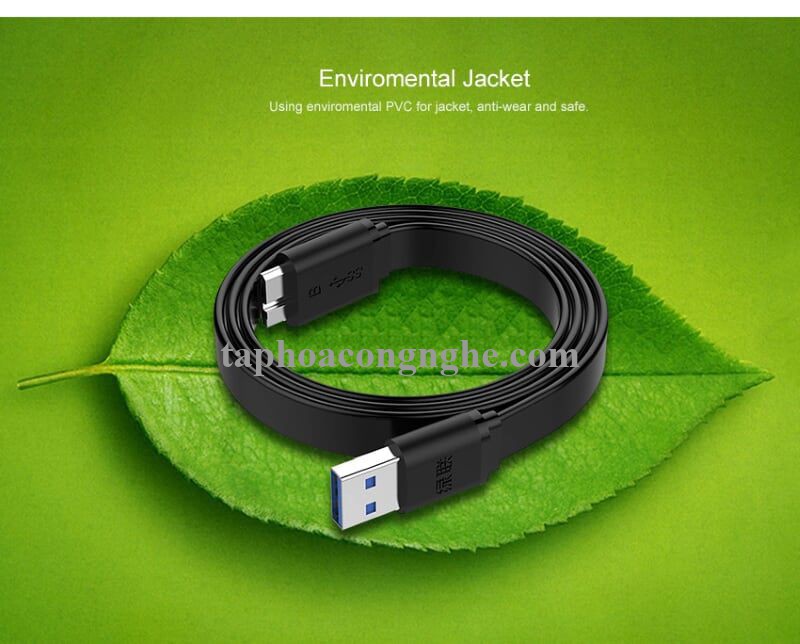 Ugreen 10853 0.5M màu Đen Cáp USB 3.0 sang MICRO USB 3.0 cho ổ cứng dáng dẹt US130 30010853